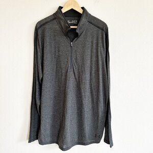 Under Armour Shirt 1/4 Zip Fitted Lightweight Heat Gear Gray Active